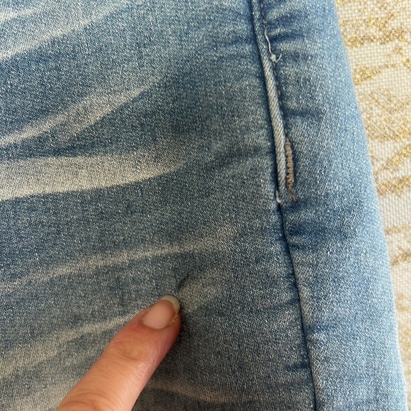 Vintage Genes Black Slim Fit Blue Medium Wash Bermuda Denim Shorts Size W30 - Picture 15 of 16